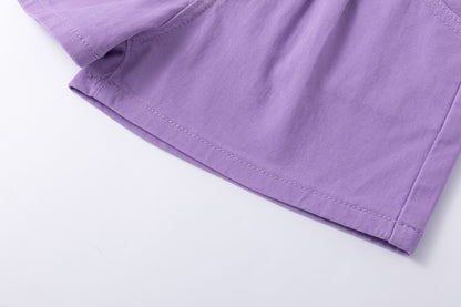 Denim purple shorts