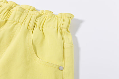 Denim yellow shorts