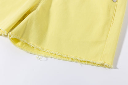 Denim yellow shorts