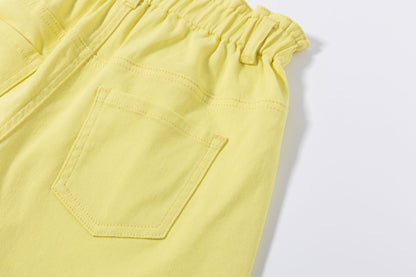 Denim yellow shorts
